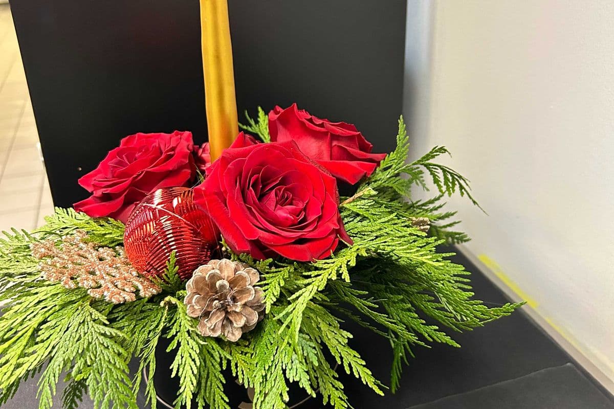 Winter Red Roses