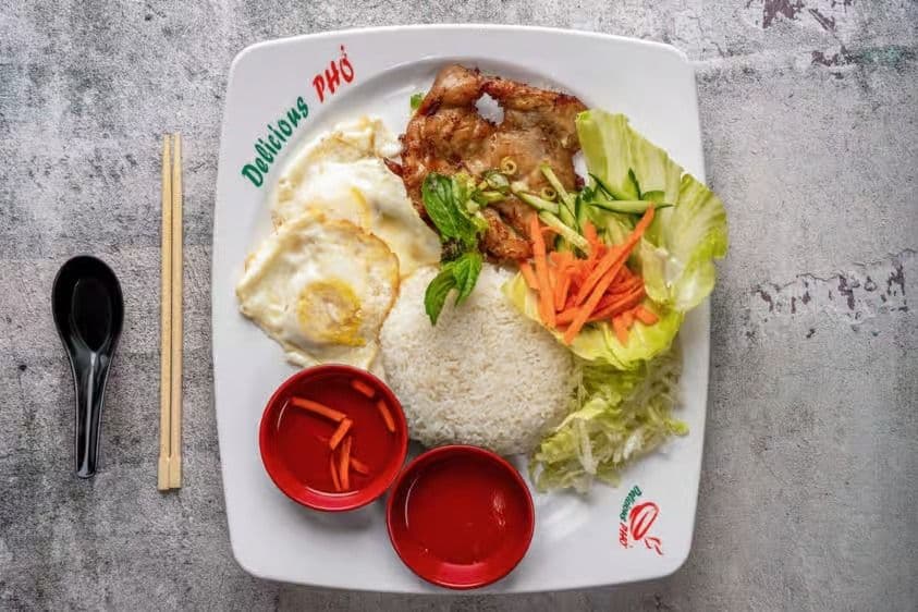 65. Grilled lemon grass chicken and 2 sunny-side eggs