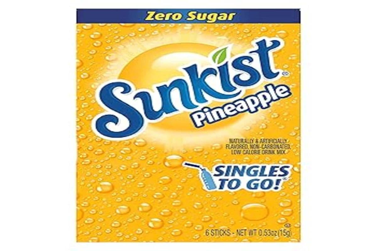 Singles to Go Sunkist Pineapple Zero Sugar (6 packets) (15g)