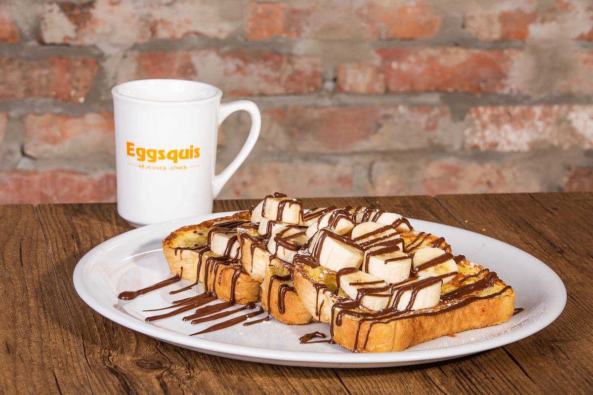 French Toast with Bananas and Hazelnut Chocolate