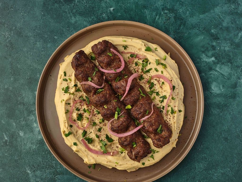 Kebab Plate with Hummus