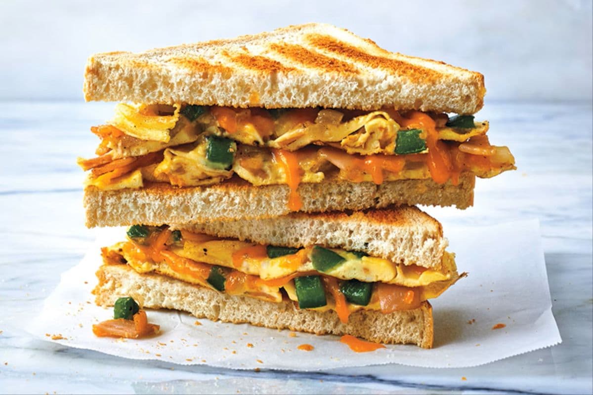 Toasted Western Sandwich with Peppers, Onions and Ham