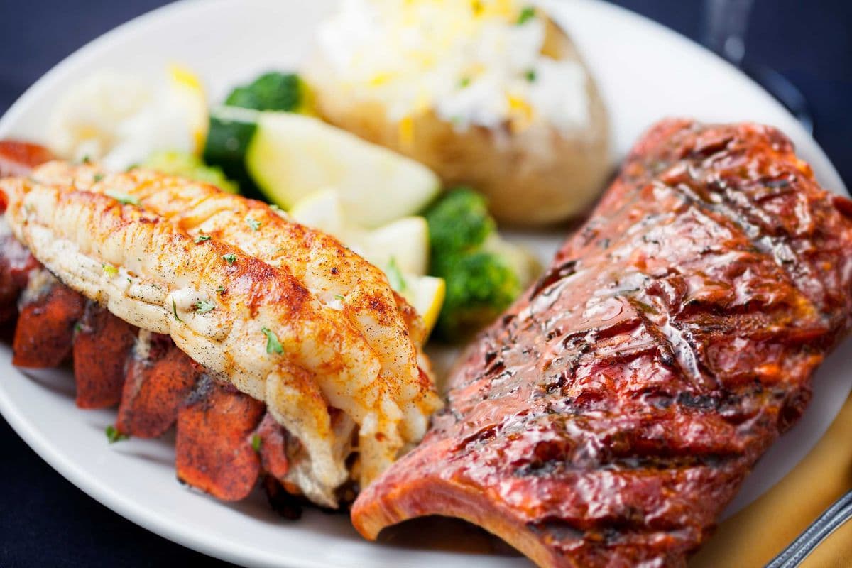 Lobster Tail and Back Rib Combo