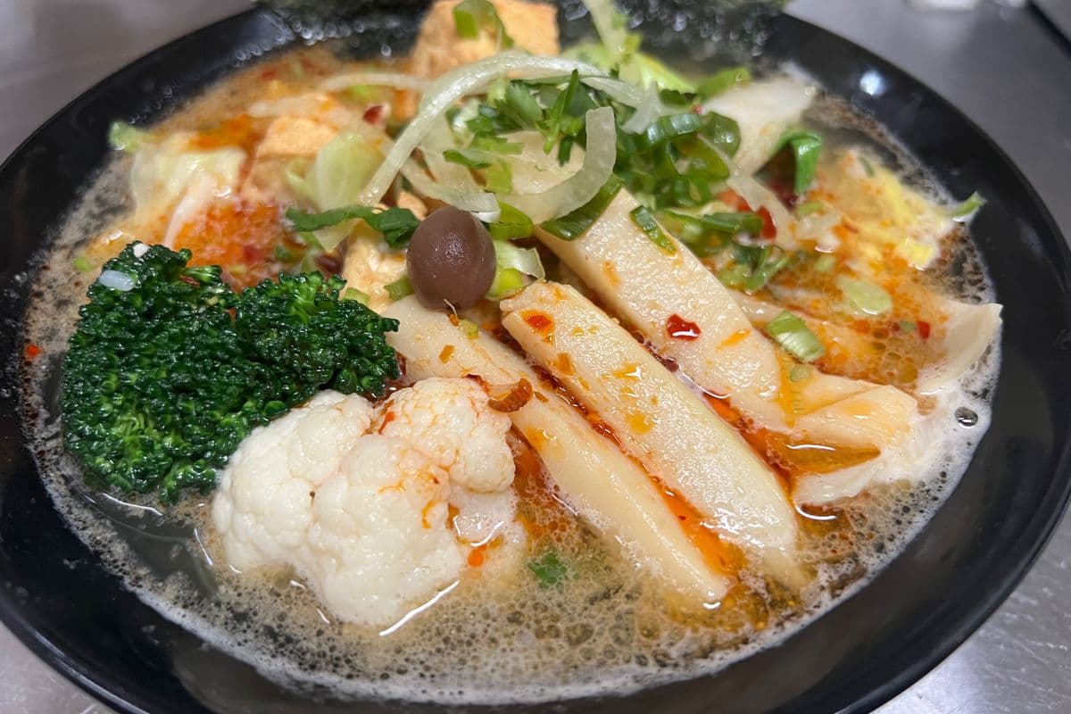 Spicy Vegetarian Ramen with Soft Boiled Egg