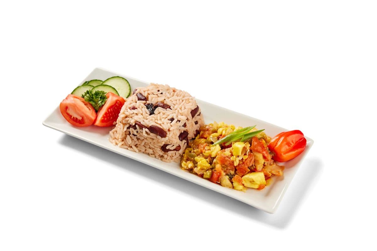 Ackee and Salt Fish with Rice Meal