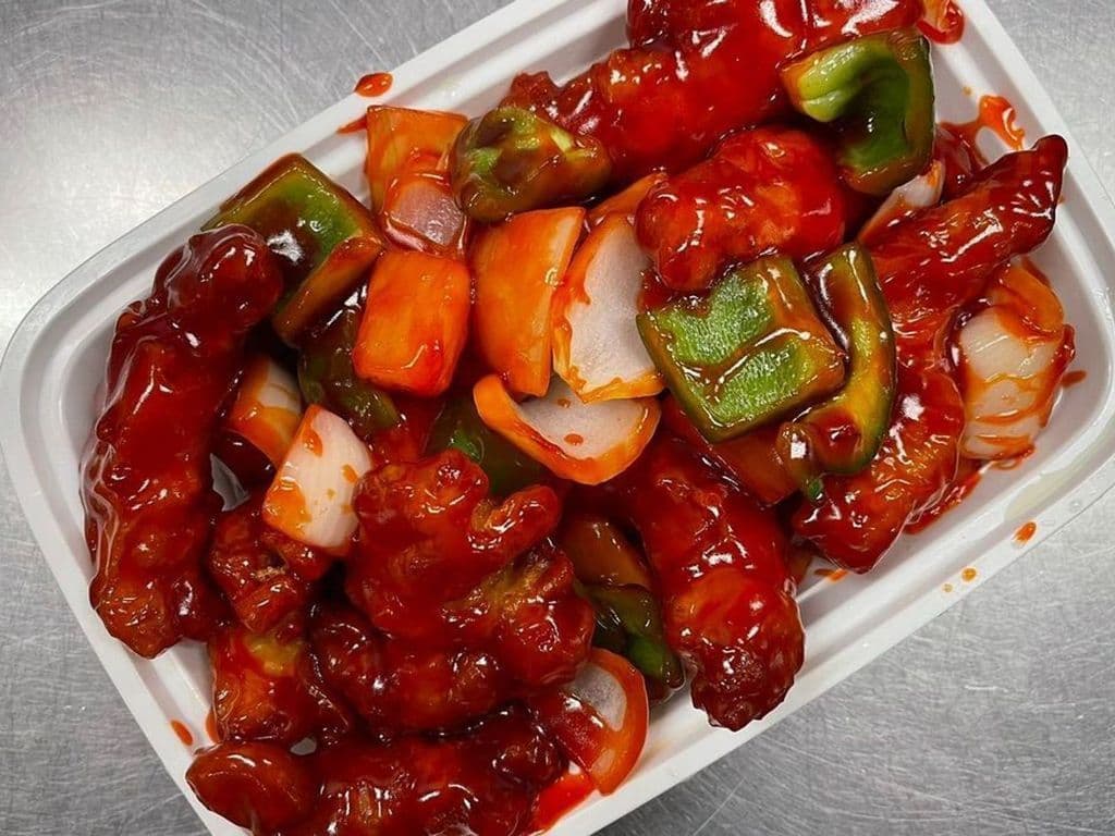 20. Sweet-&-Sour Chicken Strips with Pineapple