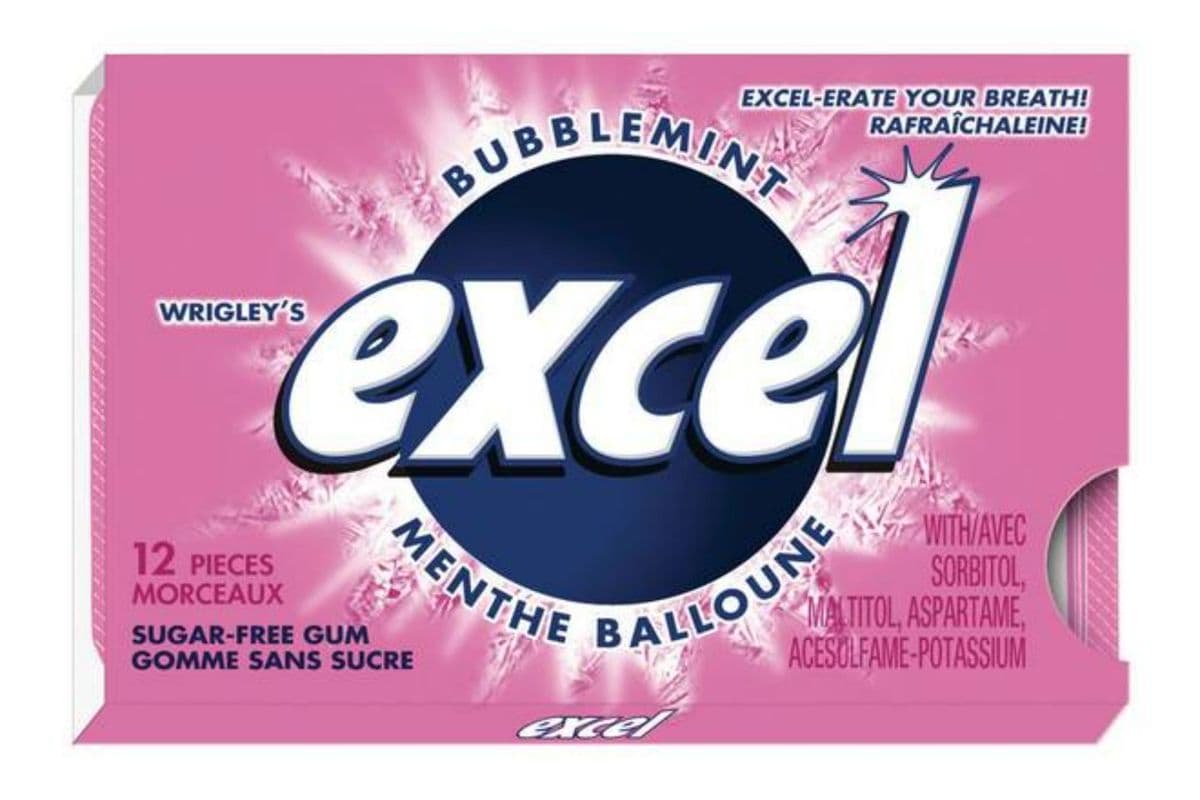 Excel Bubblemint Sugar Free Gum (12 pcs)