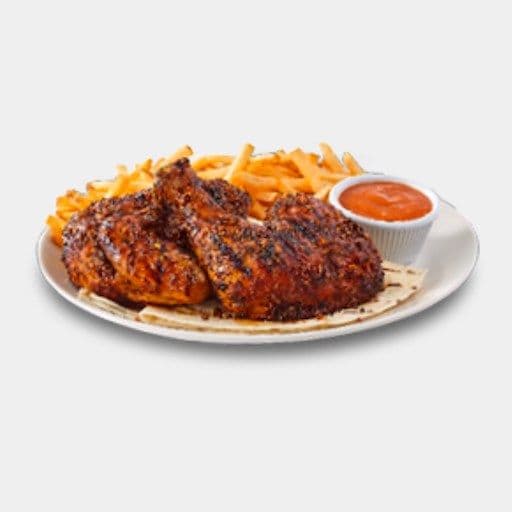 Repas demi-poulet saveur piri piri / Half chicken meal piri piri flavor