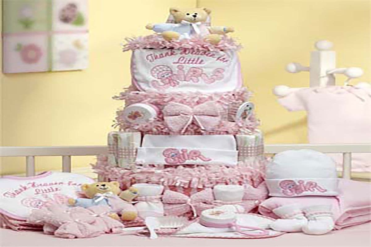 Baby Girl Diaper Cake With Toys