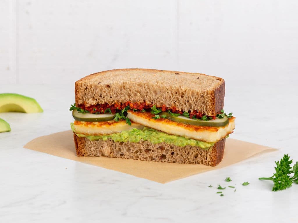 Mediterranean Grilled Halloumi Sandwich