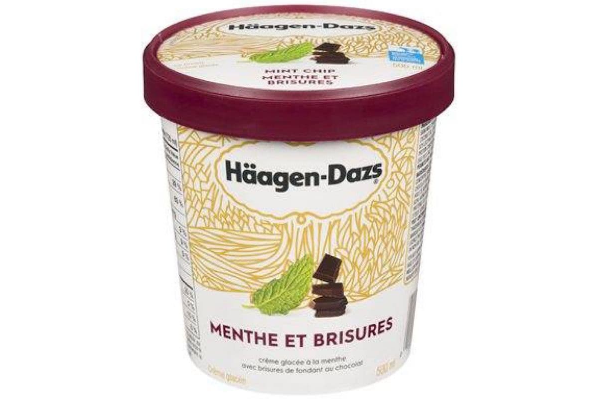 Häagens Dazs (Pot / Jar) - Menthe et Brisures / Mint Chip (450 ml)