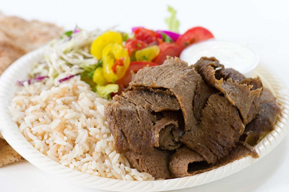 Mix lamb and beef donair plate