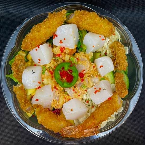 21. Poké Pétoncle et Crevette Tempura / Poké Scallop and Shrimp Tempura