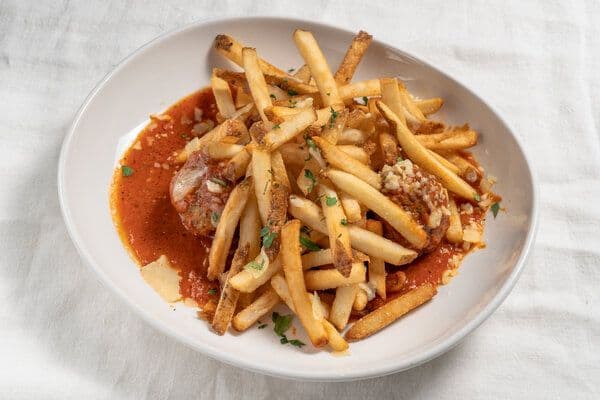 Stuffed Meatballs & Fries