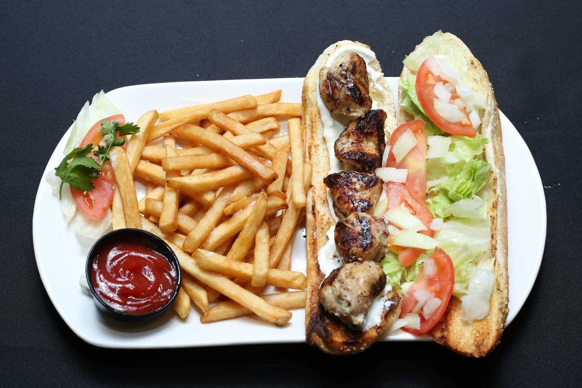 Chicken Souvlaki on a Bun
