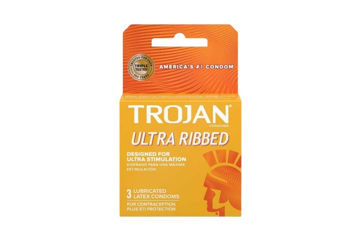 Trojan Ultra Ribbed Condom (3 pack) (3 Condoms )