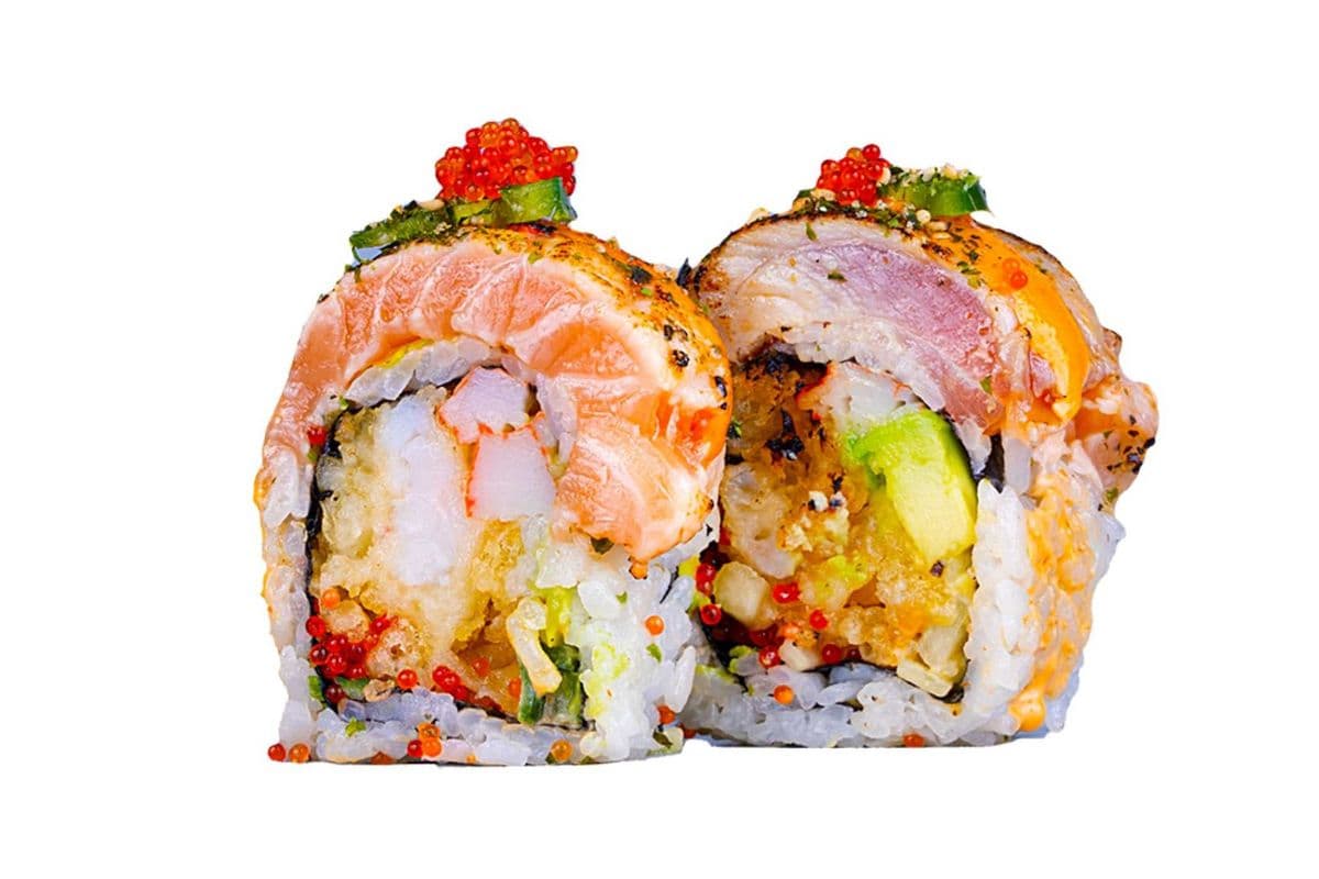 Aburi Rainbow Dragon Roll (8 pcs)
