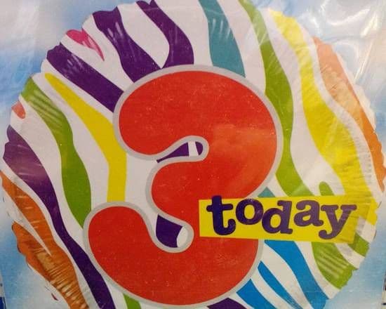 18" Round Foil Balloons (3rd Birthday)