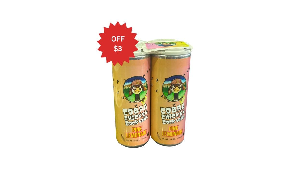 COBRA CHICKEN PINK LIMONADE 4PK (4 x 355ML CANS)