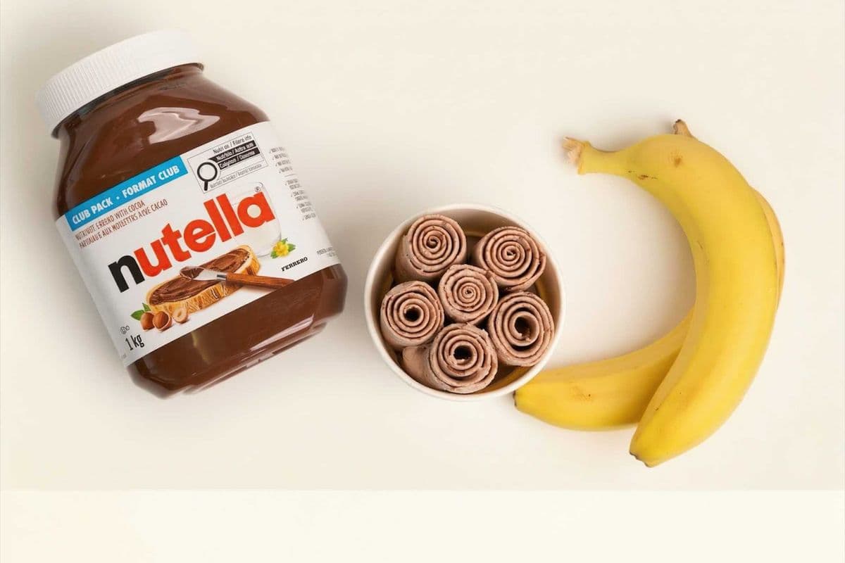 Nutella-Banana Rolled Ice cream
