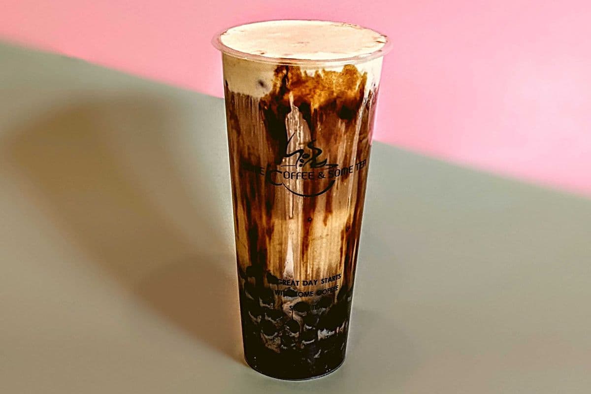 Black Sugar Boba Cafe Latte with Cream Mousse (500ml)