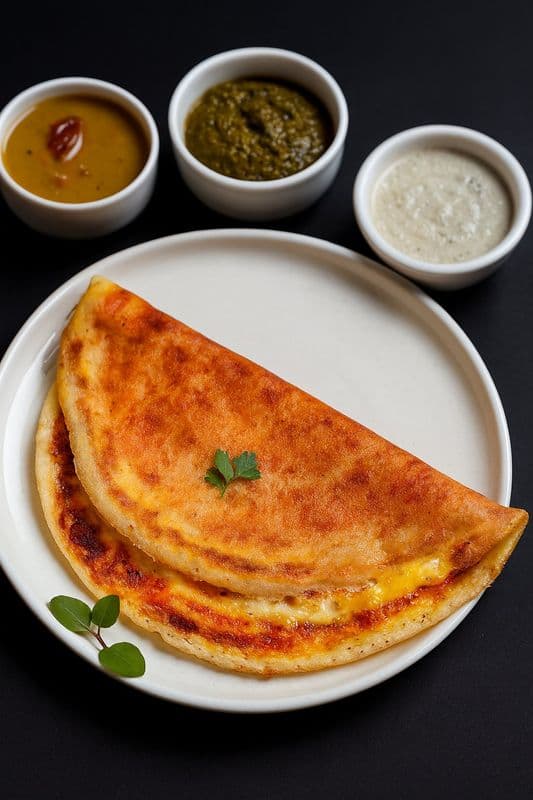 Schezwan Mushroom Masala Dosa / Dosa Masala Schezwan aux Champignons