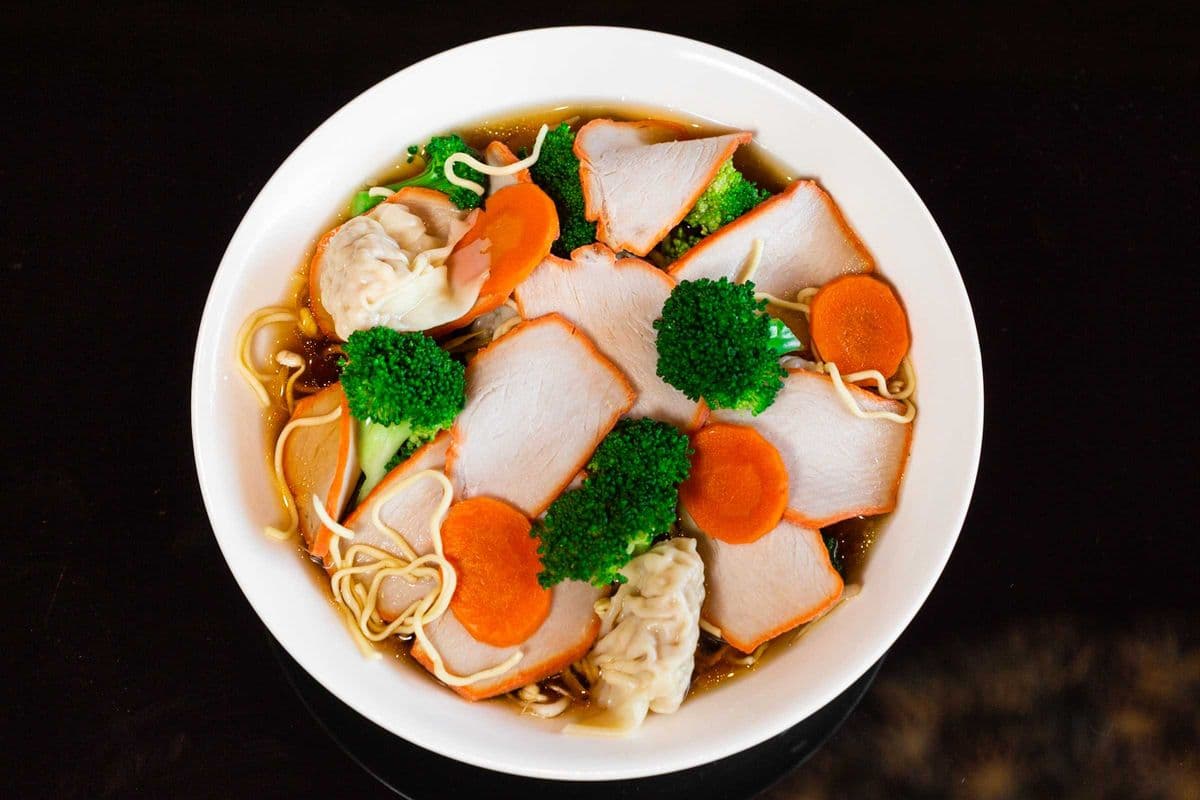 5. BBQ Pork and Wonton Vegetable Noodle Soup