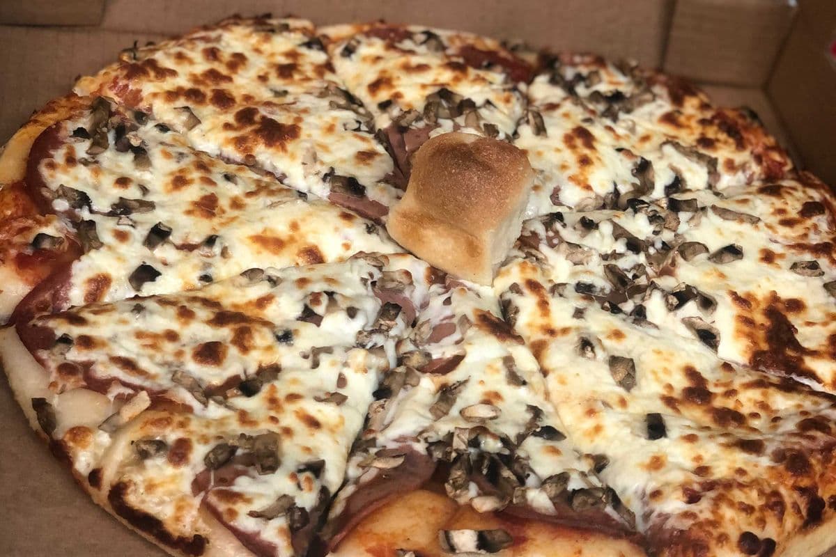 6. 10" Ham and Mushroom Pizza