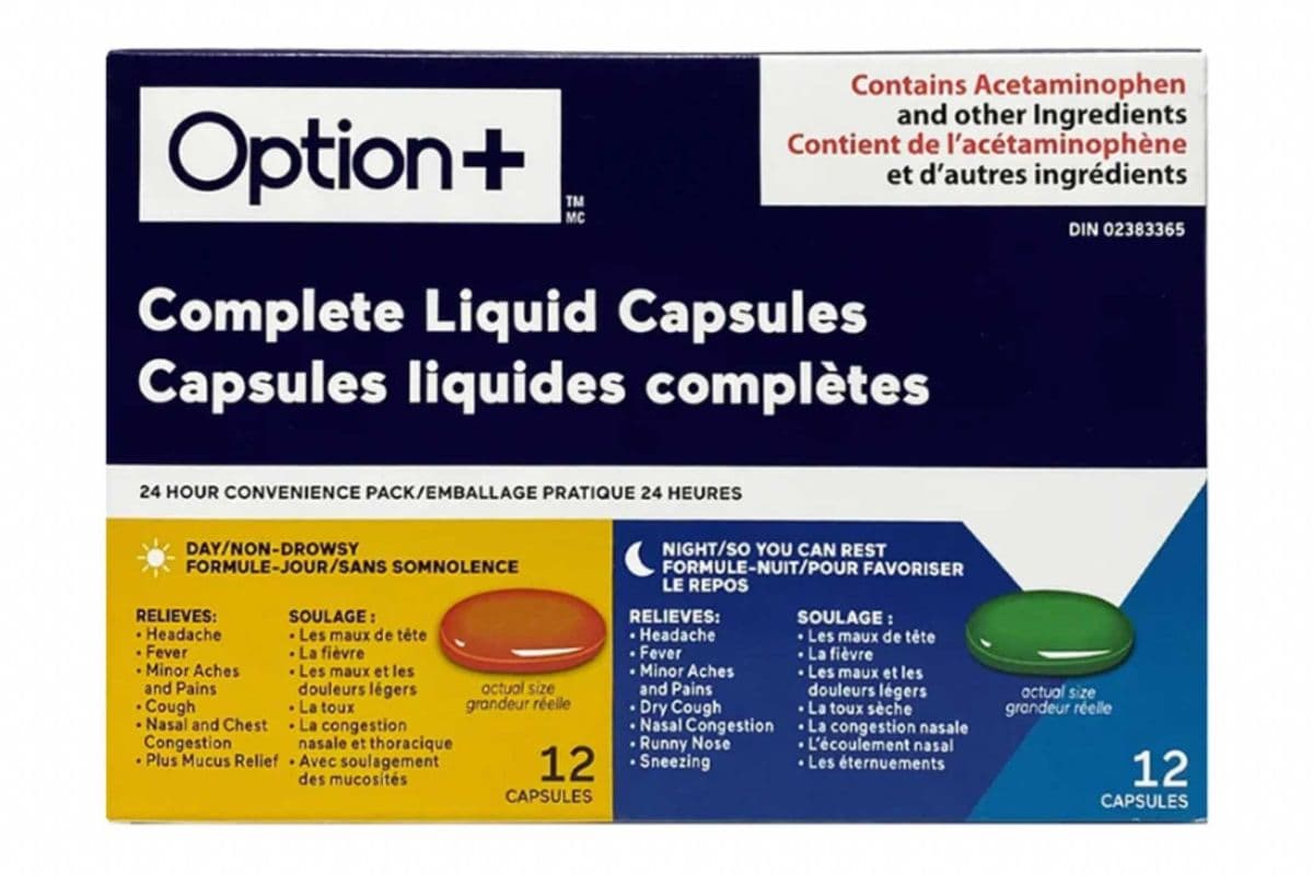 OPTION+ COMPLETE LIQIUD CAPSULES DAY AND NIGHT 24 PACK (24 CAPSULES)