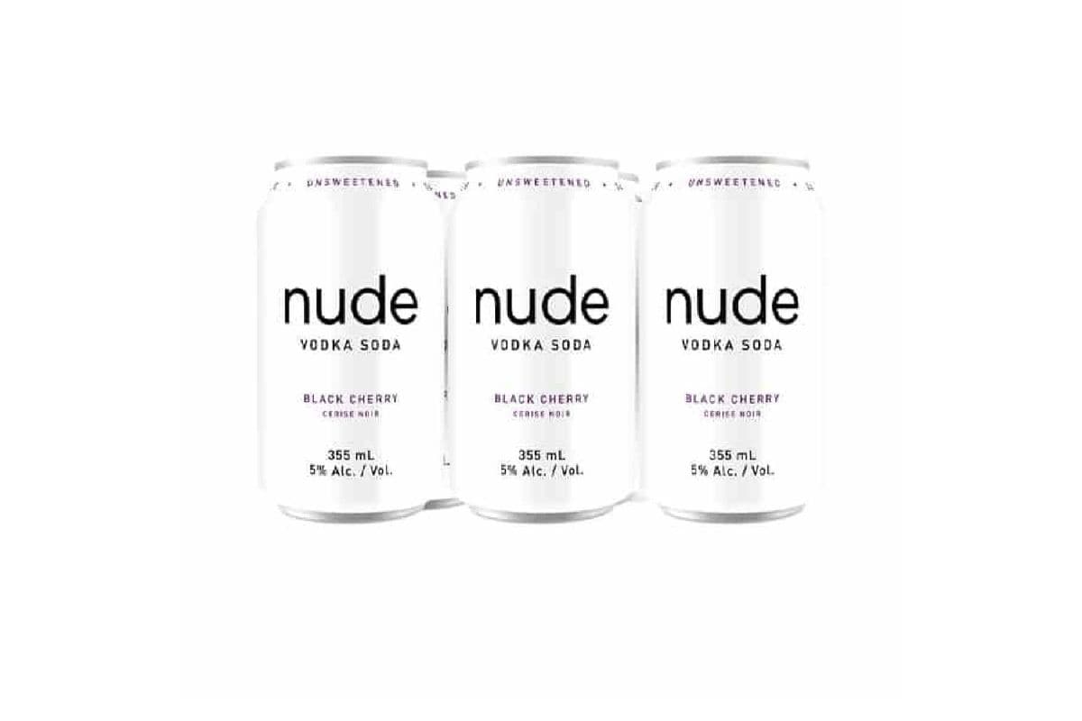 Nude Vodka Soda Black Cherry (6 Pack Cans) (6 x 355 ml Cans)