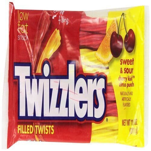 Twizzlers Torsades Garnies Cerise Frappee et Punch aux Agrumes 311g/ Twizzlers Filled Twists Cherry Kick & Citrus Punch 311g