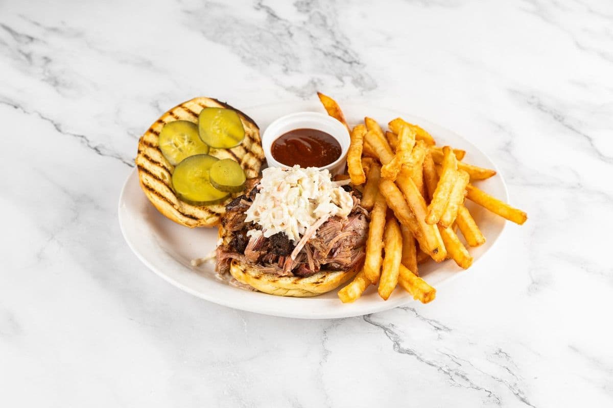 Pulled pork on a bun