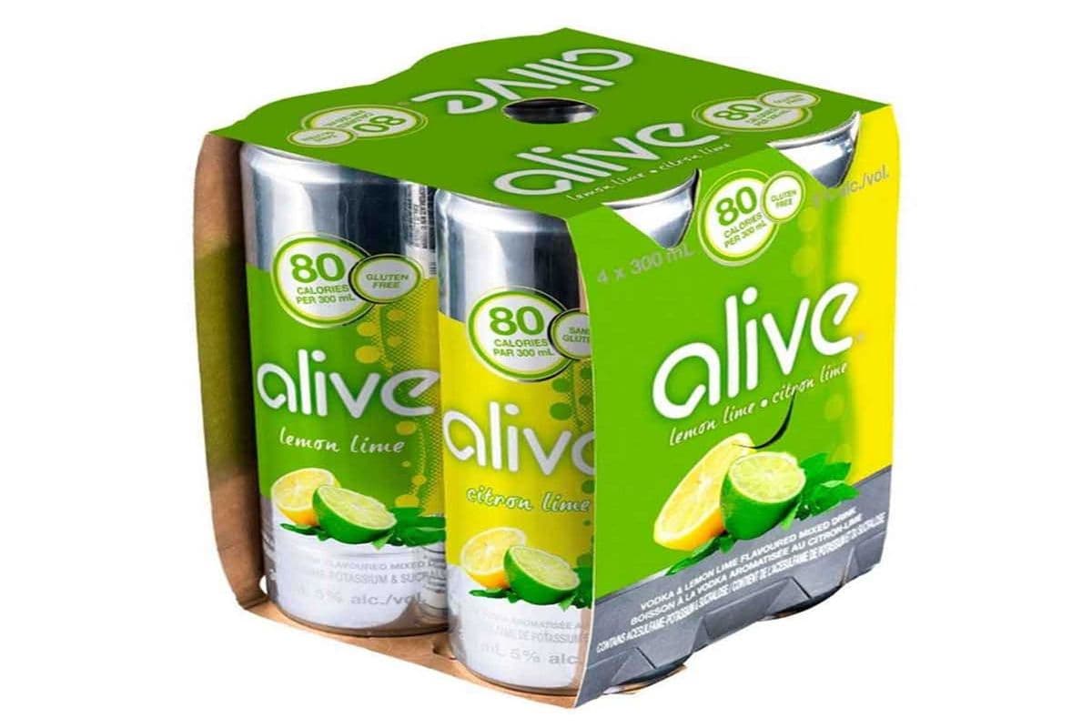 ALIVE LEMON AND KEY LIME SUGER FREE 4 CANS (4 x 300ML)