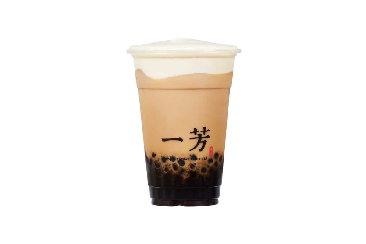 Brown Sugar Pearl Latte with Cheese Foam 黑糖粉圓芝士厚奶