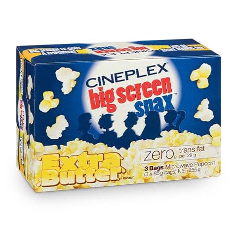 Cineplex Extra Butter Microwave Popcorn - 3 x 85g bags