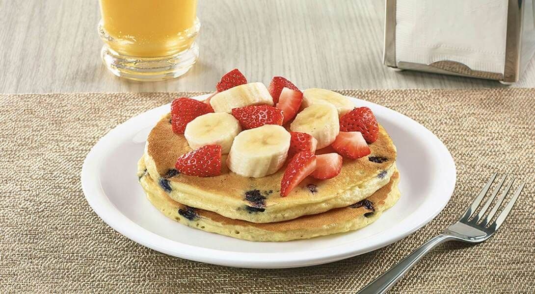 DOUBLE BERRY BANANA PANCAKES A LA CARTE