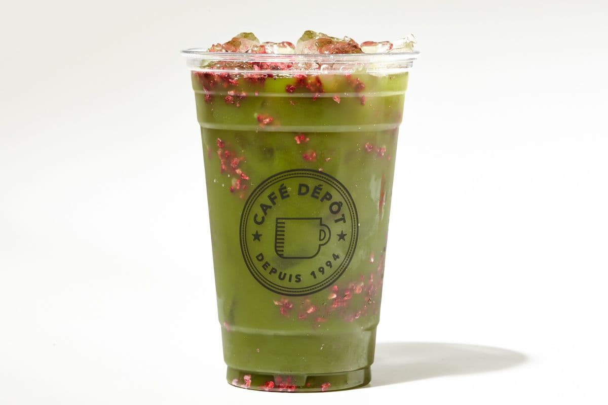 Thé glacé Matcha framboise / Raspberry Matcha Iced Tea