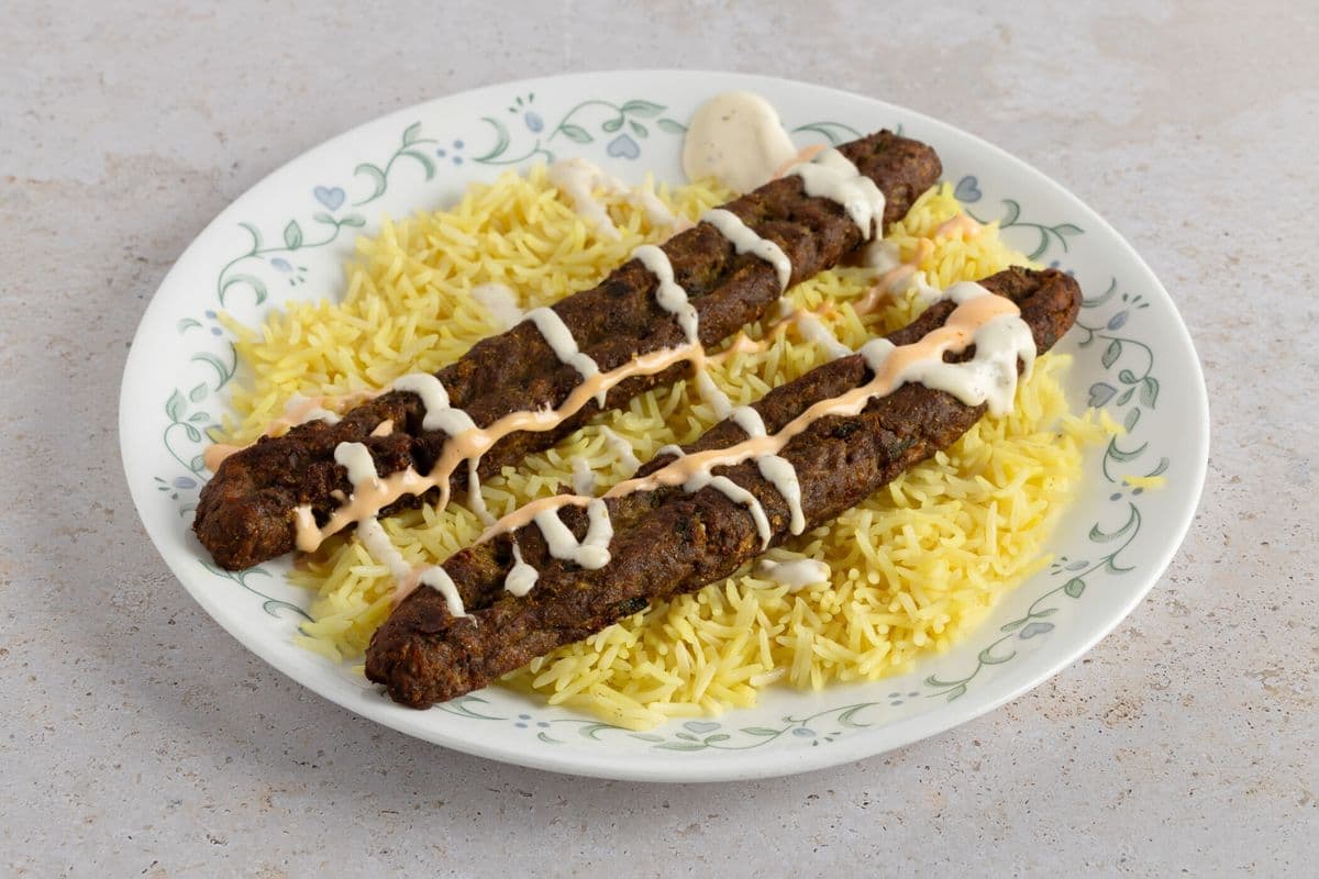 Beef Kofta Kebob Platter