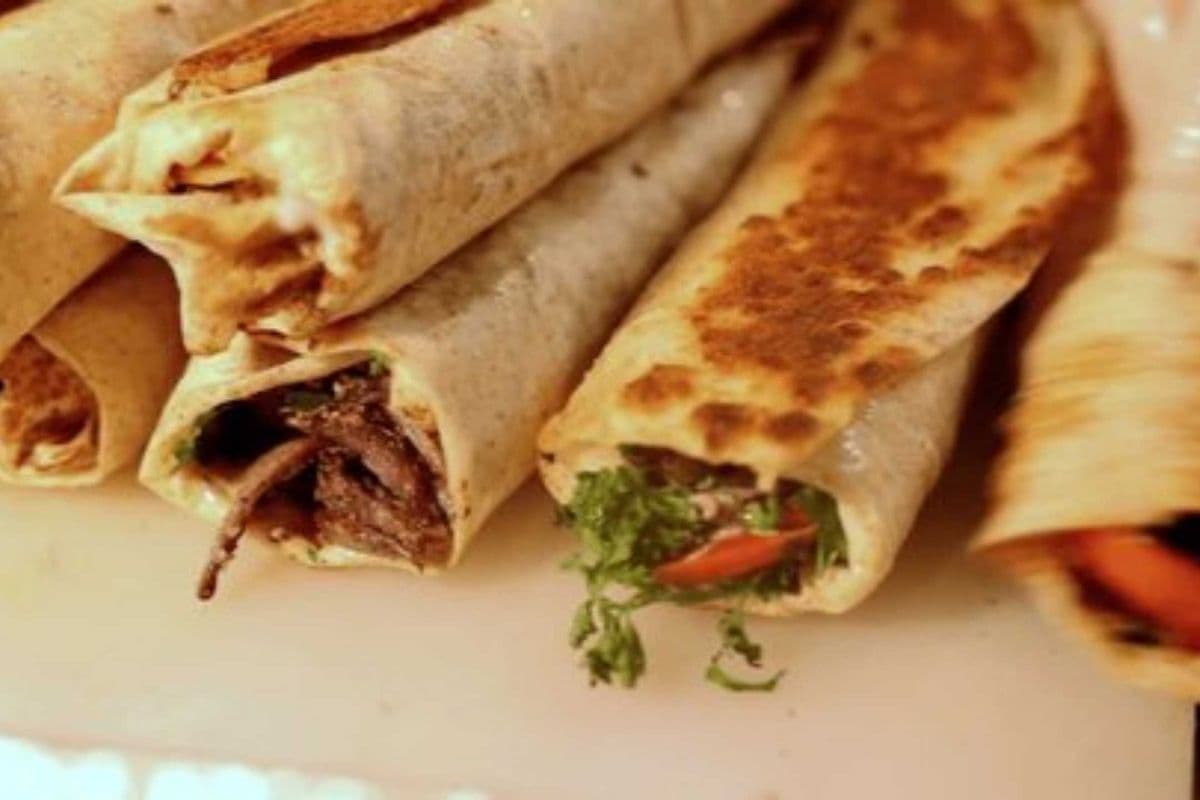 Beef steak saj wrap
