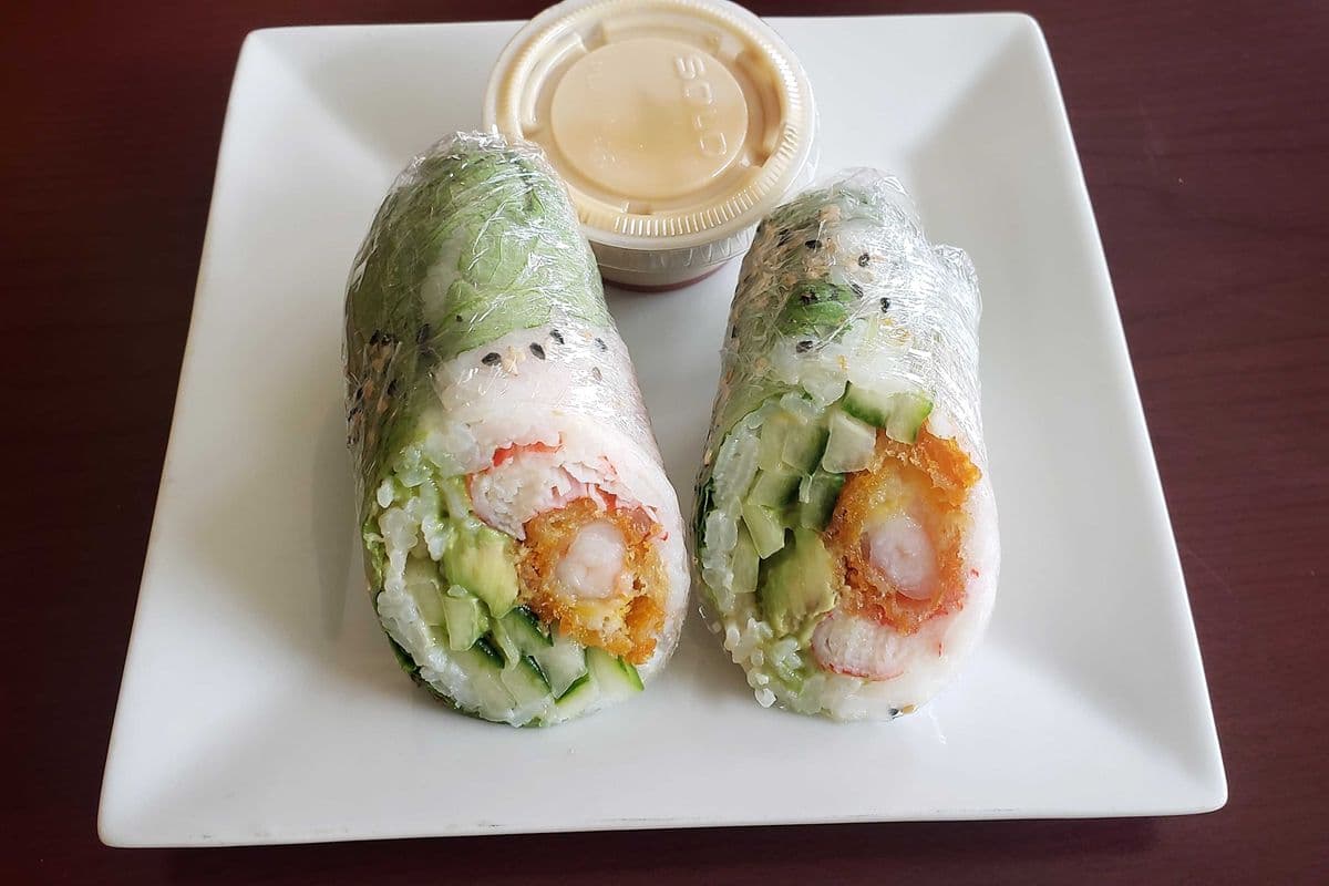 Maki de printemps aux crevettes tempura