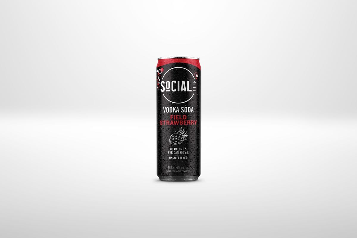 Social Lite Field Strawberry Vodka Soda (1 x 473 ml)