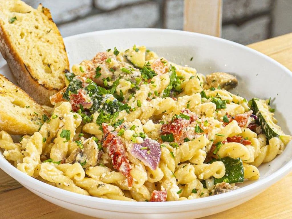 Roasted Vegetable and Feta Skioufikta Pasta