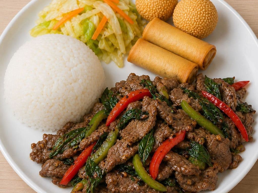 Basil Beef Combo