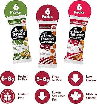 Three Farmers Feveroles et Pois Chiches Croquants 28g/ Three Farmers Crunchy Fava Beans and Chickpeas 28g