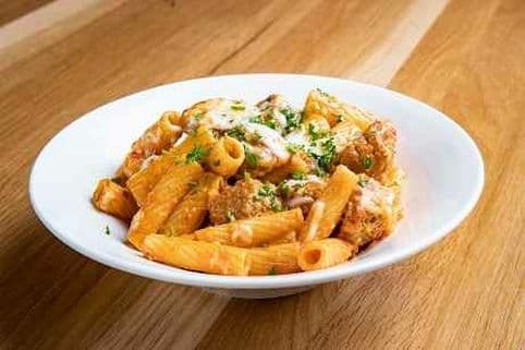 BAKED RIGATONI + MEATBALLS