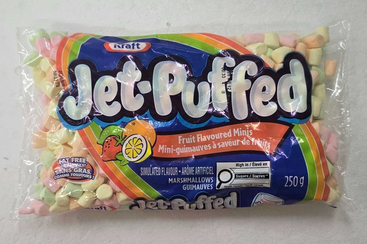 Jet Puffed fruit flavoured minis marshmallows (250g)