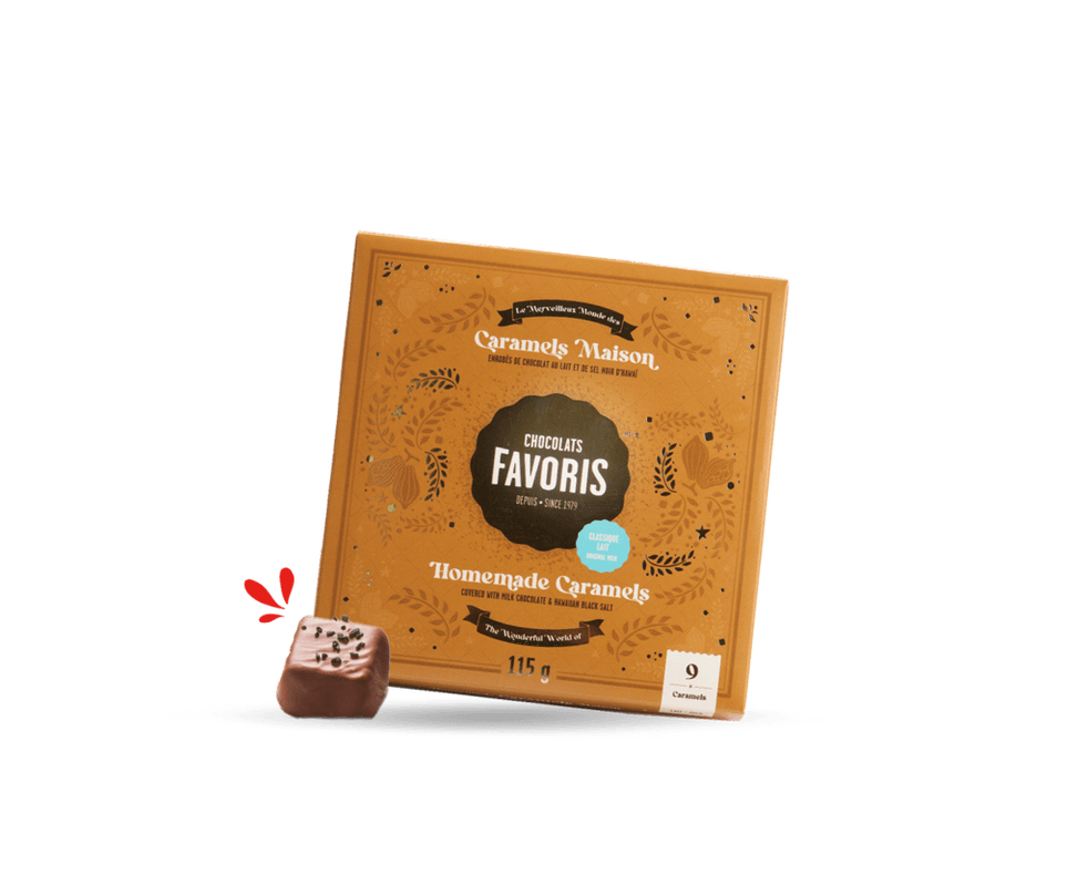 Boîte de Caramels maison – Lait et sel noir d'Hawaï / Box of homemades caramel – Milk & Hawaiian black salt