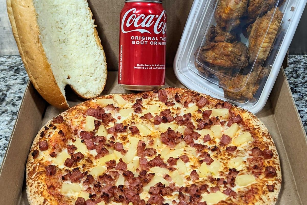 Medium Pizza, Wings, Garlic Bread and Pop Deal