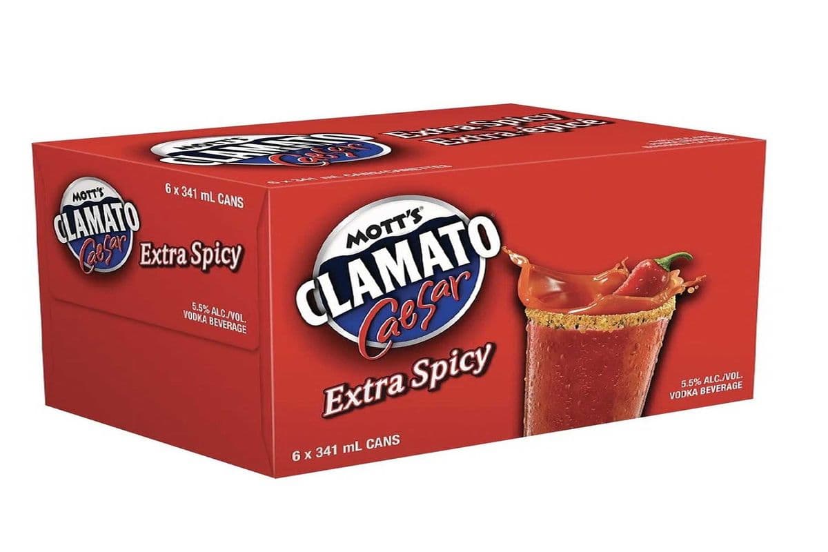 Motts Clamato Caesar Extra Spicy 6PK (6 x 341ml)