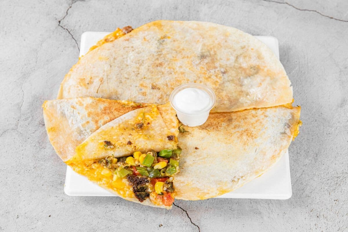 Cheesy Falafel Quesadilla